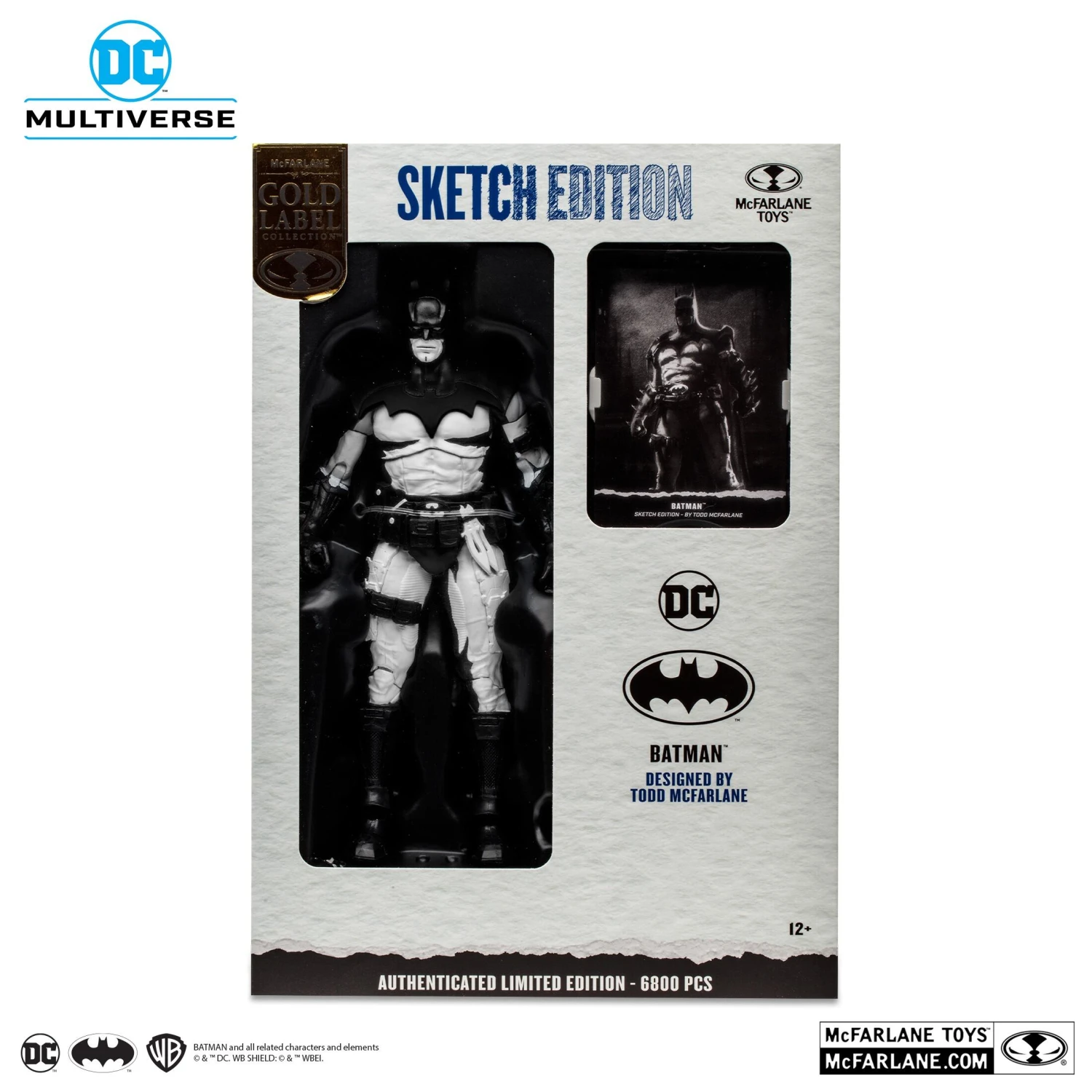 DC Multiverse 7 Inch Action Figure - Batman By Todd McFarlane (Line Art) (Gold Label) - Image 5