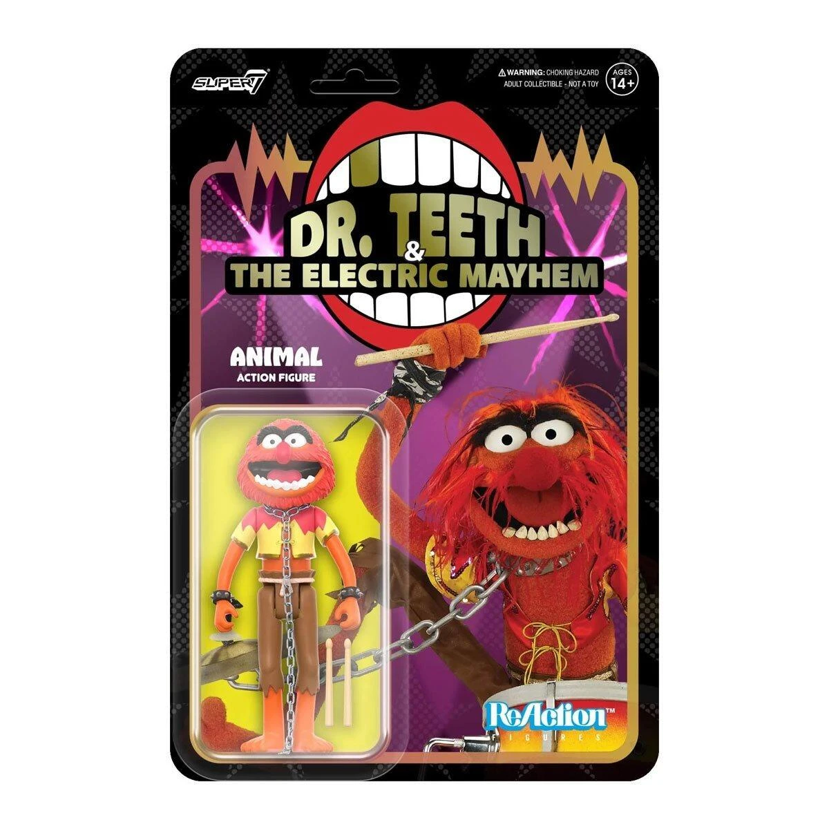 SUPER7 The Muppets Electric Mayhem Band Reaction Action Figure - Animal
