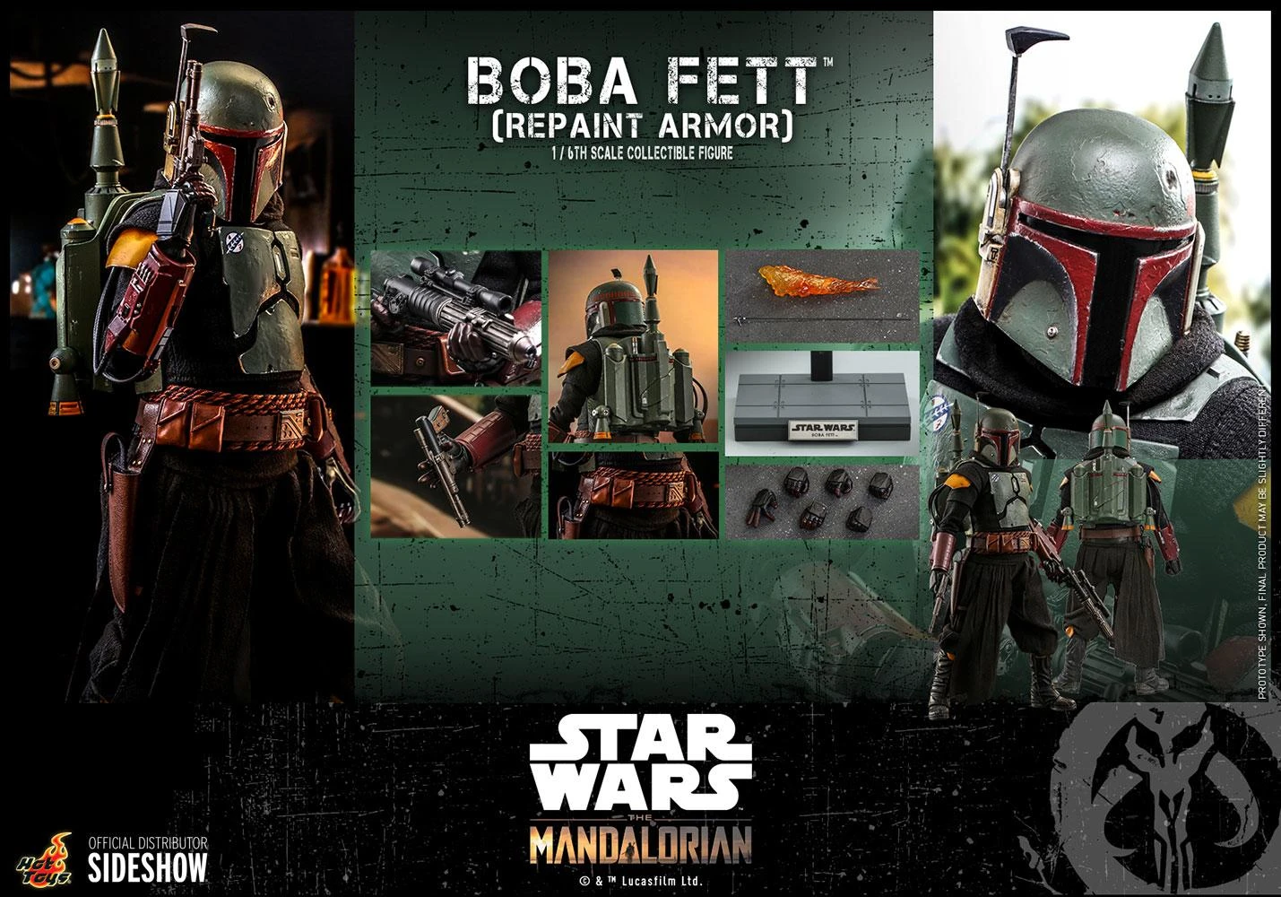 Boba Fett (Repainted Armour Version) - Star Wars Hot Toys Collectibles 1/6 Scale Action Figure - Image 7