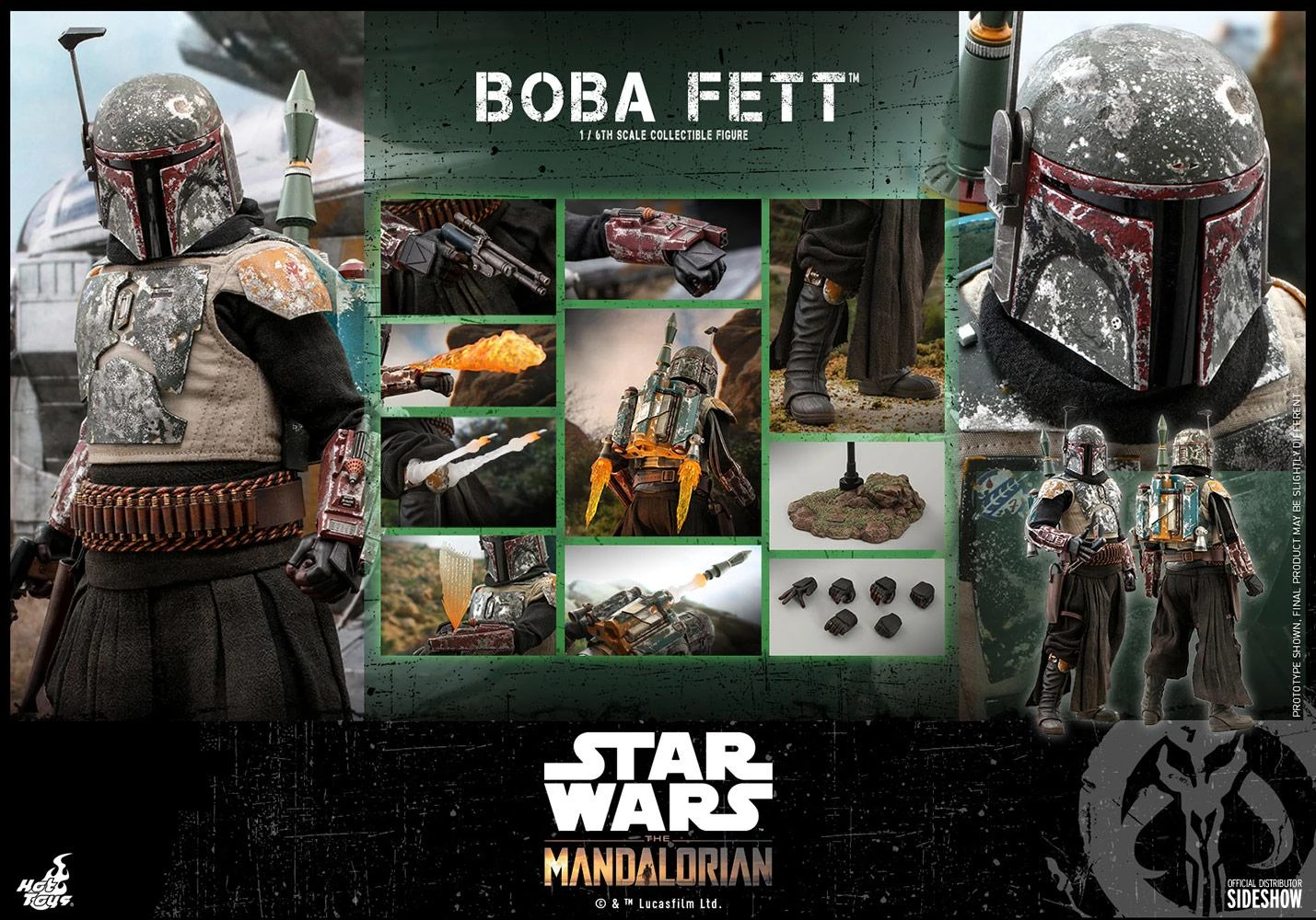 Boba Fett (The Mandalorian) - Star Wars Hot Toys Collectibles 1/6 Scale Action Figure - Image 6