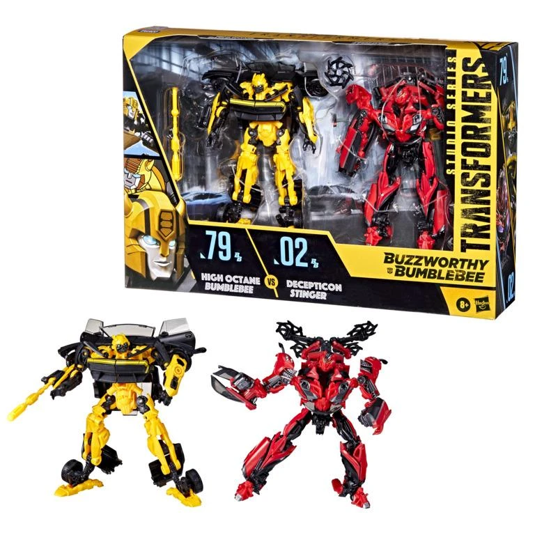 Hasbro Transformers Studio Series Buzzworthy Bumblebee Deluxe Action Figure 2-Pack - High Octane Bumblebee VS Decepticon Stinger - Image 7
