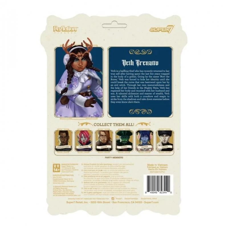 SUPER7 Critical Role ReAction Action Figure - Veth Brenatto - Image 3