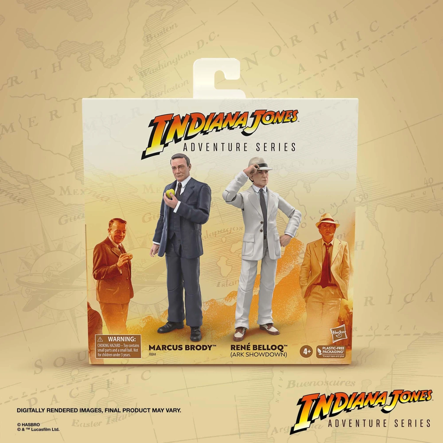 Hasbro Indiana Jones 6 Inch Exclusive Action Figure 2-Pack - Marcus Brody & Rene Belloq (Ark Showdown)