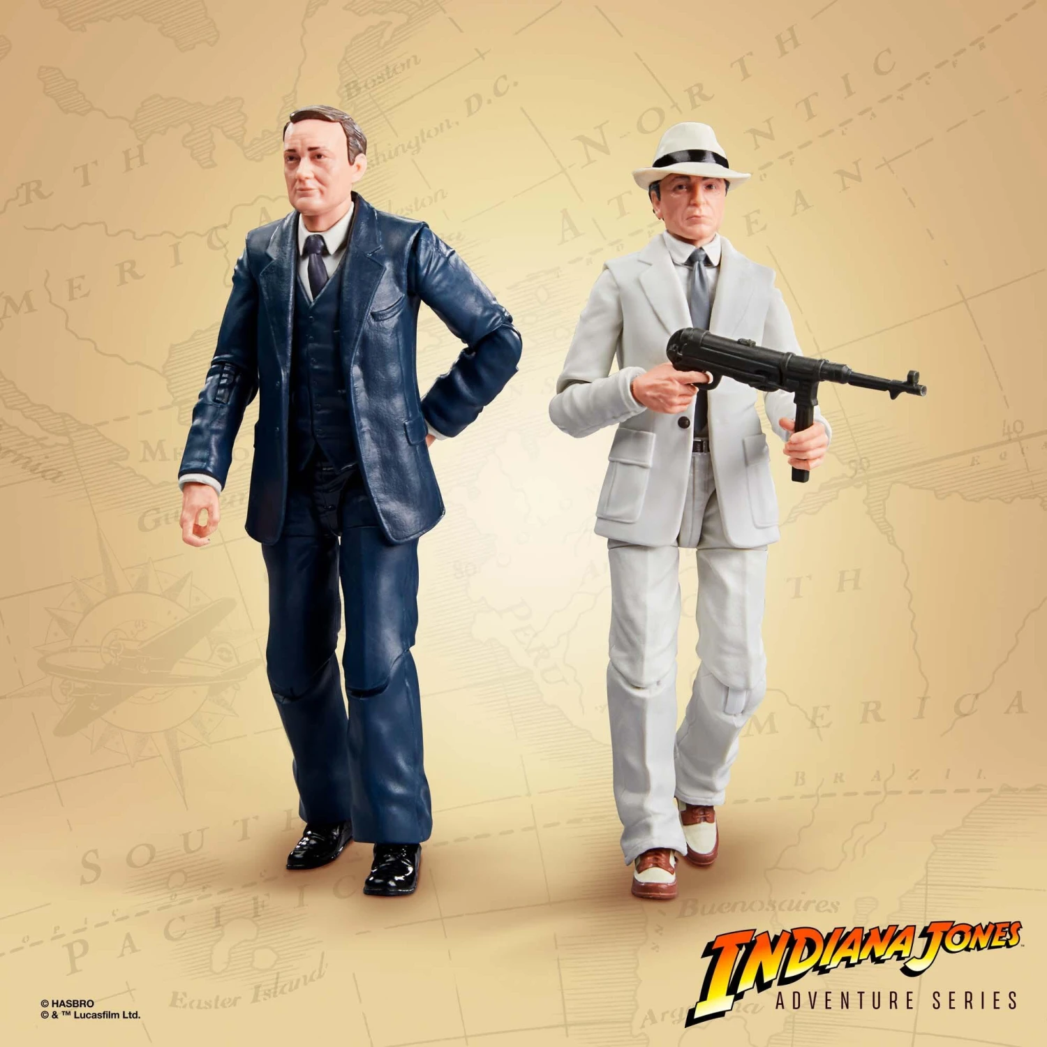 Hasbro Indiana Jones 6 Inch Exclusive Action Figure 2-Pack - Marcus Brody & Rene Belloq (Ark Showdown) - Image 2