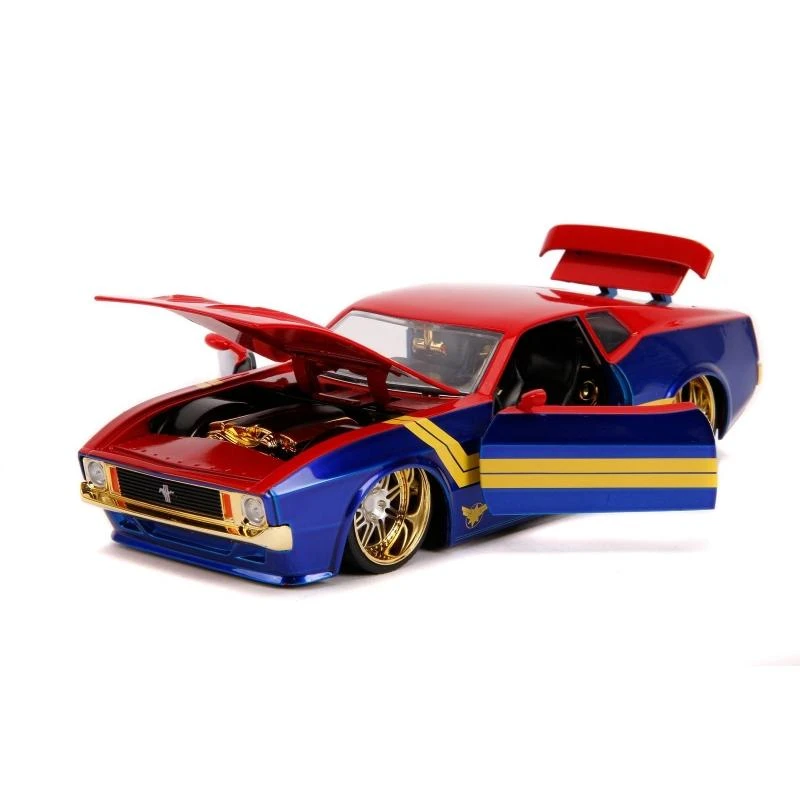 Jada Toys 1973 Mustang Mach 1 With Captain Marvel Figure Hollywood Rides 1:24 Scale Die Cast Vehicle - Image 3