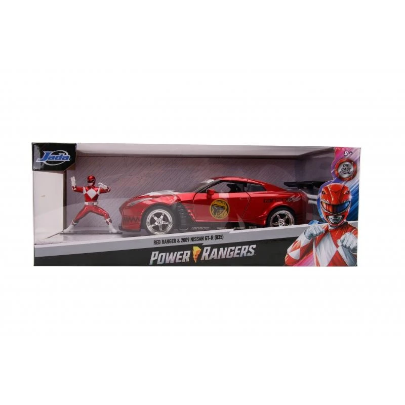 Jada Toys Power Rangers - 2009 Nissan GT-R With Red Ranger Figure Hollywood Rides 1:24 Scale Die Cast Vehicle