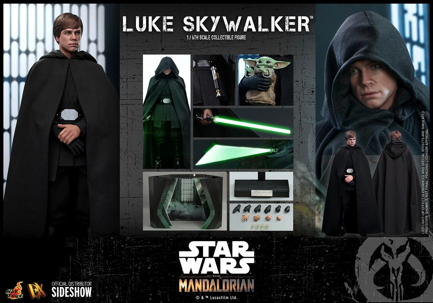 Luke Skywalker (The Mandalorian) - Star Wars Hot Toys Collectibles 1/6 Scale Action Figure - Image 6