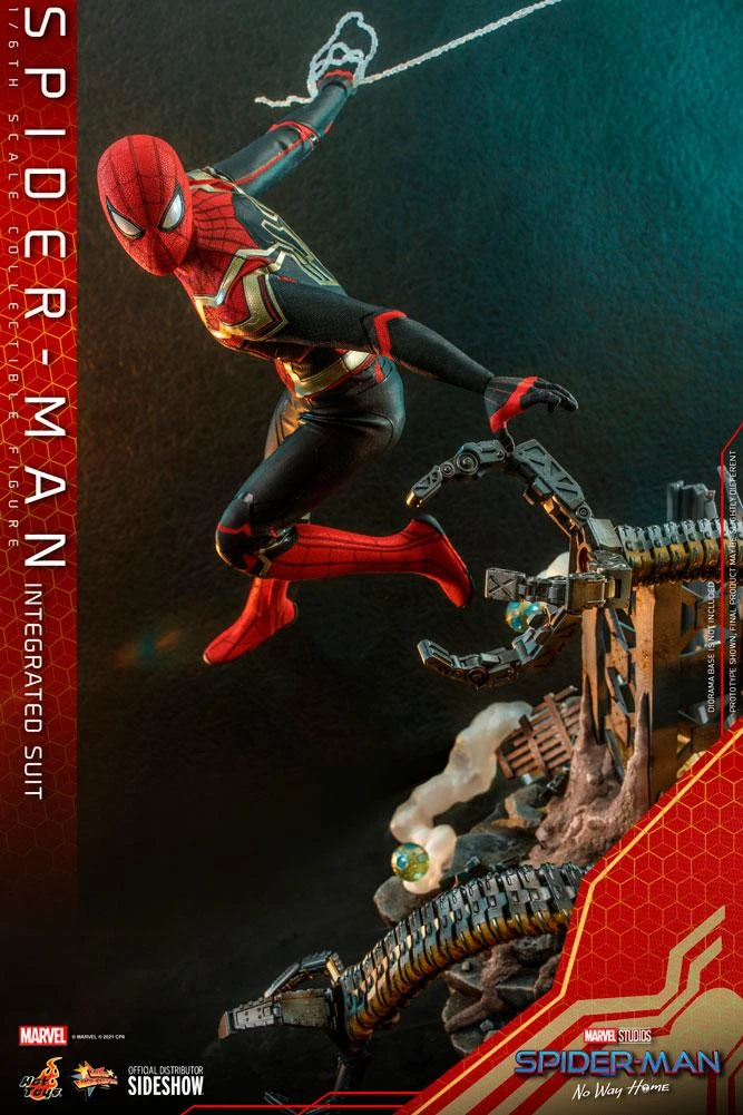 Spider-Man Intergrated Suit - Spider-Man Far From Home - Marvel Hot Toys Collectibles 1/6 Scale Action Figure - Image 4