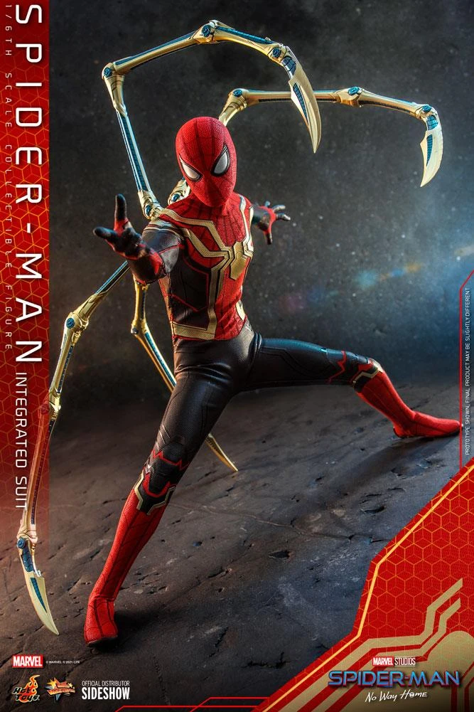 Spider-Man Intergrated Suit - Spider-Man Far From Home - Marvel Hot Toys Collectibles 1/6 Scale Action Figure - Image 5